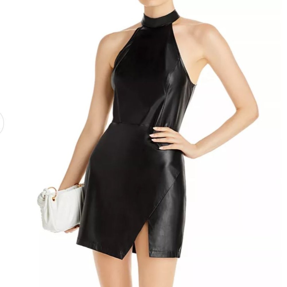 ** Black Friday SALE **  Aqua - Faux Leather Mini Dress